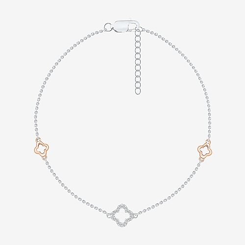 Limited Quantities! Womens 10K Rose Gold Sterling Silver 10 Inch Solid Cable Ankle Bracelet, One Size