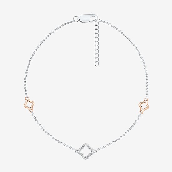 Limited Quantities! Womens 10K Rose Gold Sterling Silver 10 Inch Solid Cable Ankle Bracelet