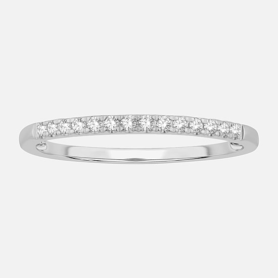 Womens 1/10 CT. T.W. Natural White Diamond 10K Gold Wedding Band