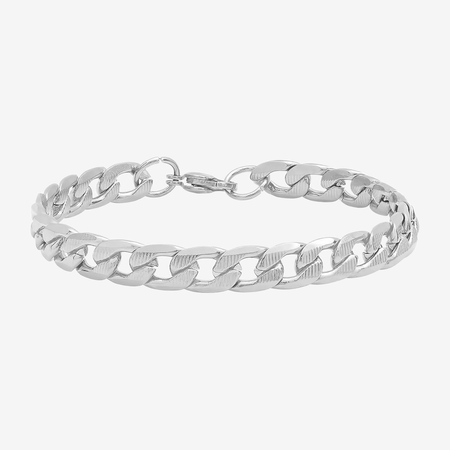 Steeltime Mens Stainless Steel Solid Hypoallergenic 8 1/2 Inch Link Bracelet