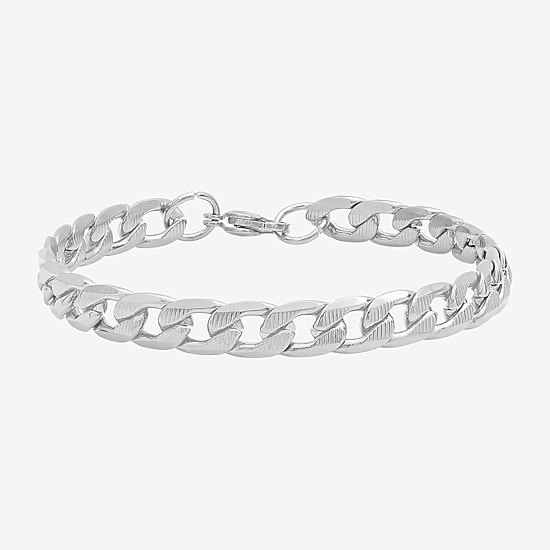 Steeltime Mens Stainless Steel Solid Hypoallergenic 8 1/2 Inch Link Bracelet