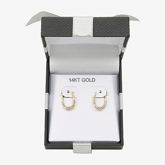 Womens 14K Gold 13.1mm Hoop Earrings