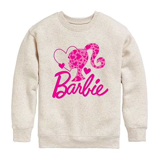 Little & Big Kid Girls Crew Neck Fleece Long Sleeve Barbie Sweatshirt