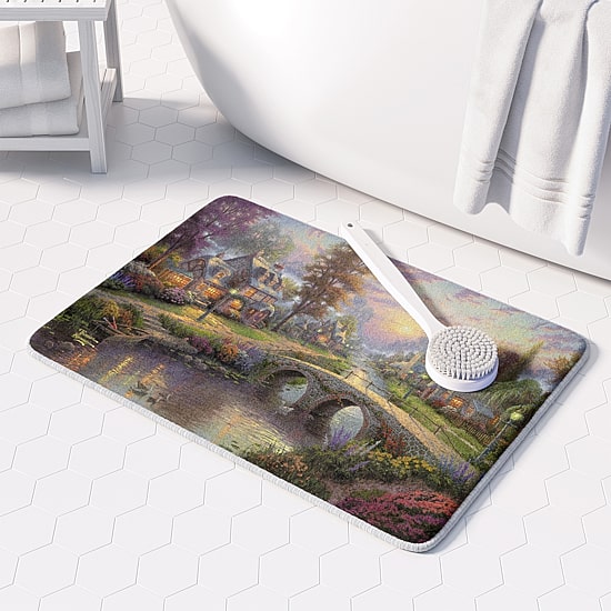 Thomas Kinkade Sunset On Lamplight Memory Foam Bath Rug