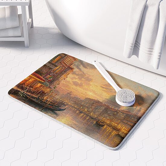 Thomas Kinkade Venetian Cafe Memory Foam Bath Rug