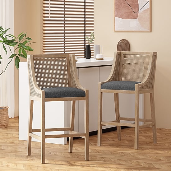 Breck 2Pc Counter Height Upholstered Bar Stool