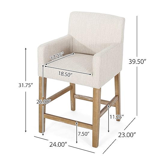 Armga 2Pc Counter Height Upholstered Bar Stool
