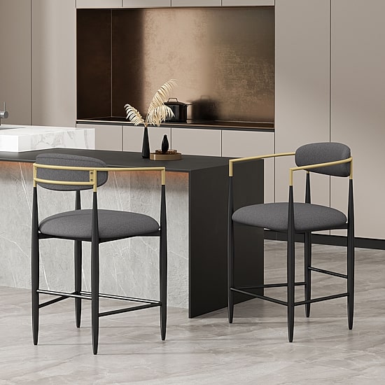 Elmore 2Pc Counter Height Upholstered Bar Stool