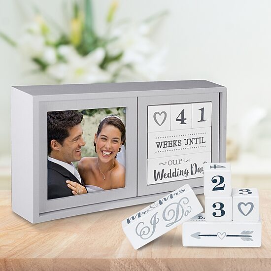Malden 4"X4" Wedding Countdown Blocks Tabletop Frame