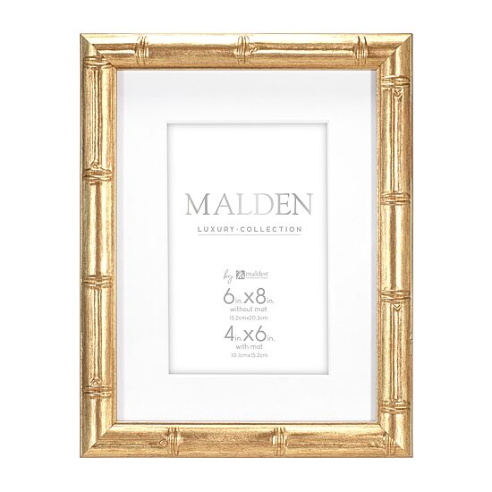Malden "4""X6"" & 6""X8"" Gold Matted Bamboo" Tabletop Frame