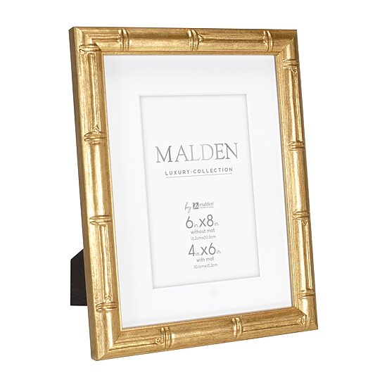 Malden "4""X6"" & 6""X8"" Gold Matted Bamboo" Tabletop Frame