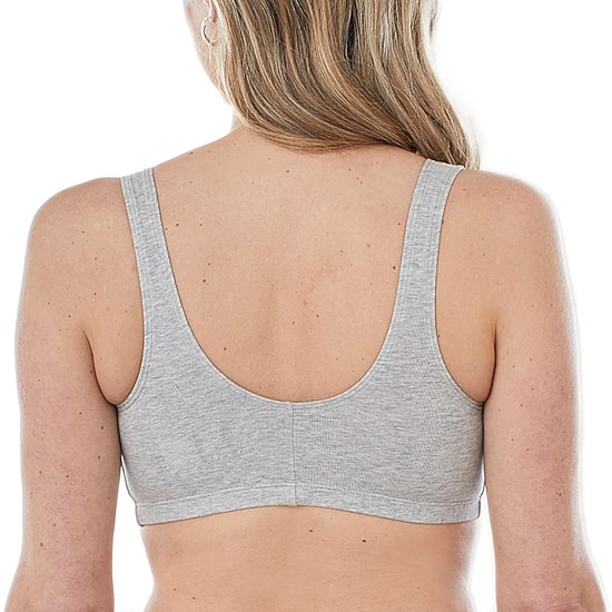 Bestform Comfortable Unlined Wireless Cotton Stretch Sports Bra with Front Closure- 5006014