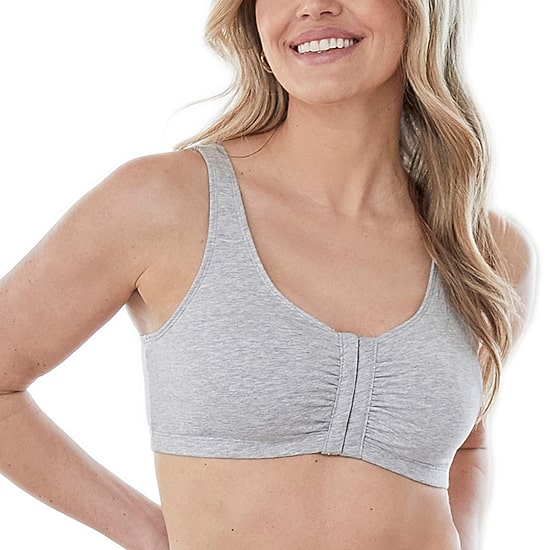 Bestform Comfortable Unlined Wireless Cotton Stretch Sports Bra with Front Closure- 5006014