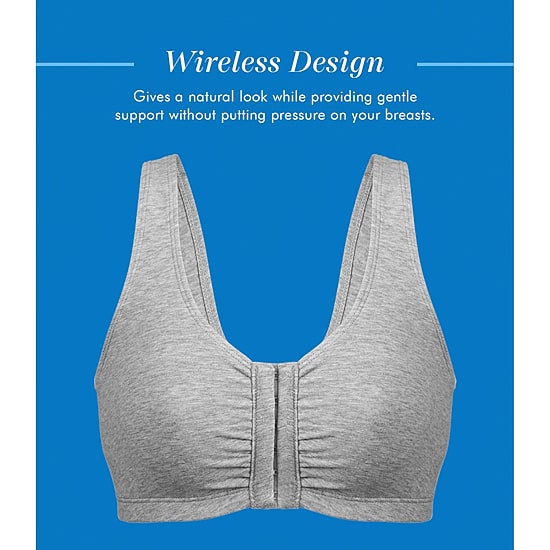 Bestform Comfortable Unlined Wireless Cotton Stretch Sports Bra with Front Closure- 5006014