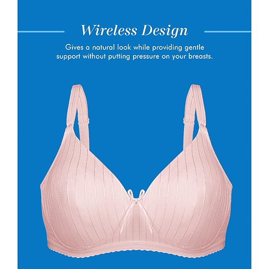 Bestform Striped Wireless Cotton Bra with Lightly-Lined Cups-5006248