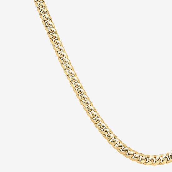 Made in Italy Mens 10K Gold 22 Inch Cuban Chain Necklace