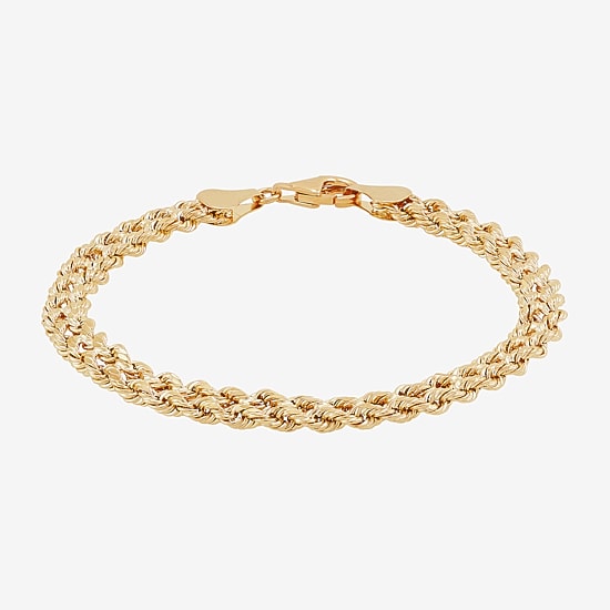 10K Gold  4.9mm 7.25" Double Rope Bracelet
