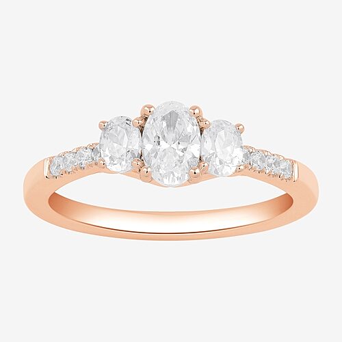 Modern Bride Love Lives Forever Love Lives Forever (h-i / Si2) Womens 1 Ct. T.w. Lab Grown White Diamond 10k Gold In Rose