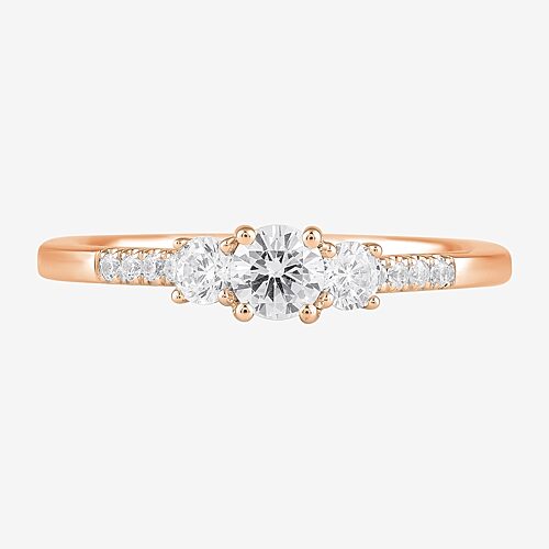 Love Lives Forever Love Lives Forever (H-I / Si2) Womens 3/4 CT. T.W. Lab Grown White Diamond 10K Gold Round Side Stone 3-Stone Engagement Ring, 8 1/2