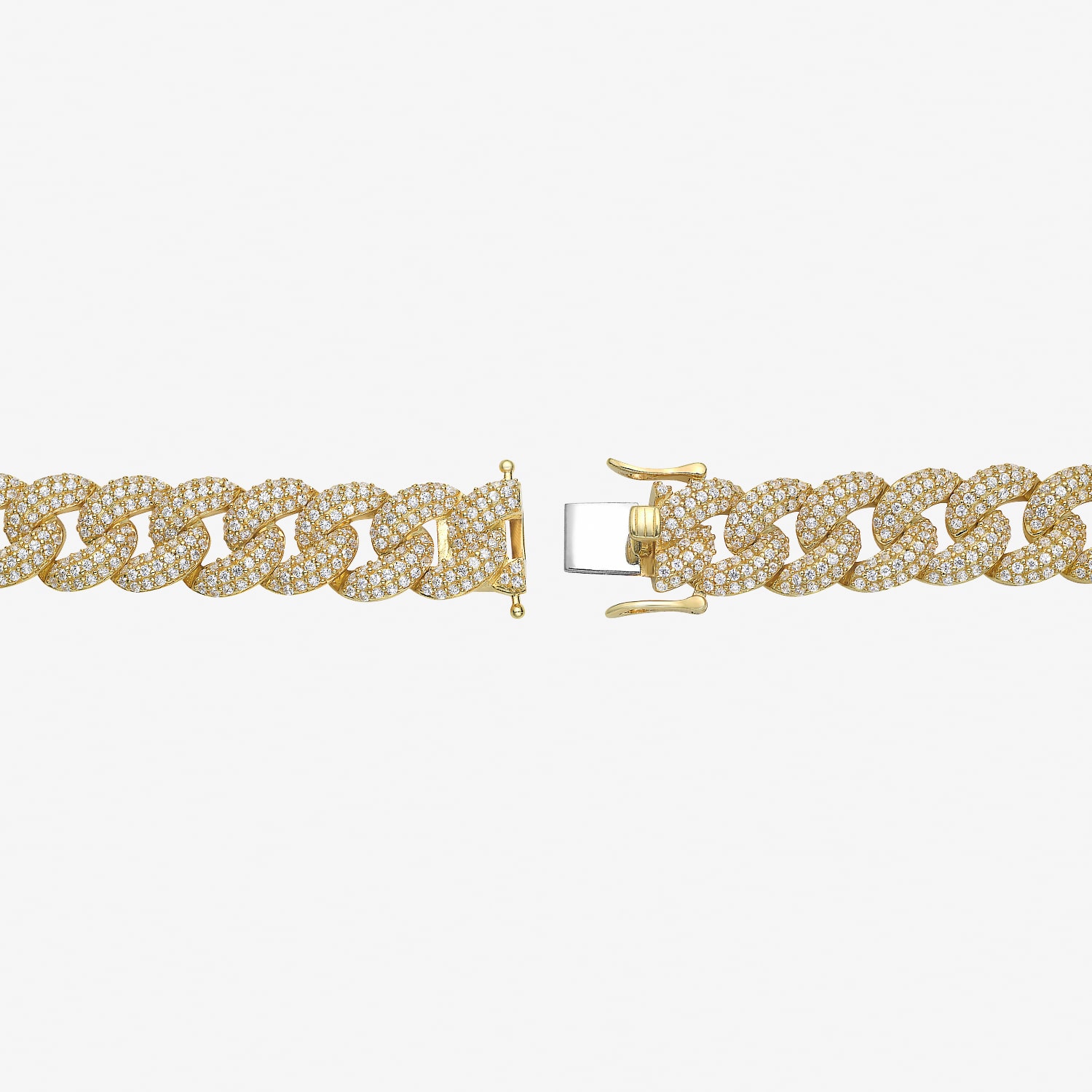 Mens 10K Gold 8 1/2 Inch Semisolid Curb Chain Bracelet