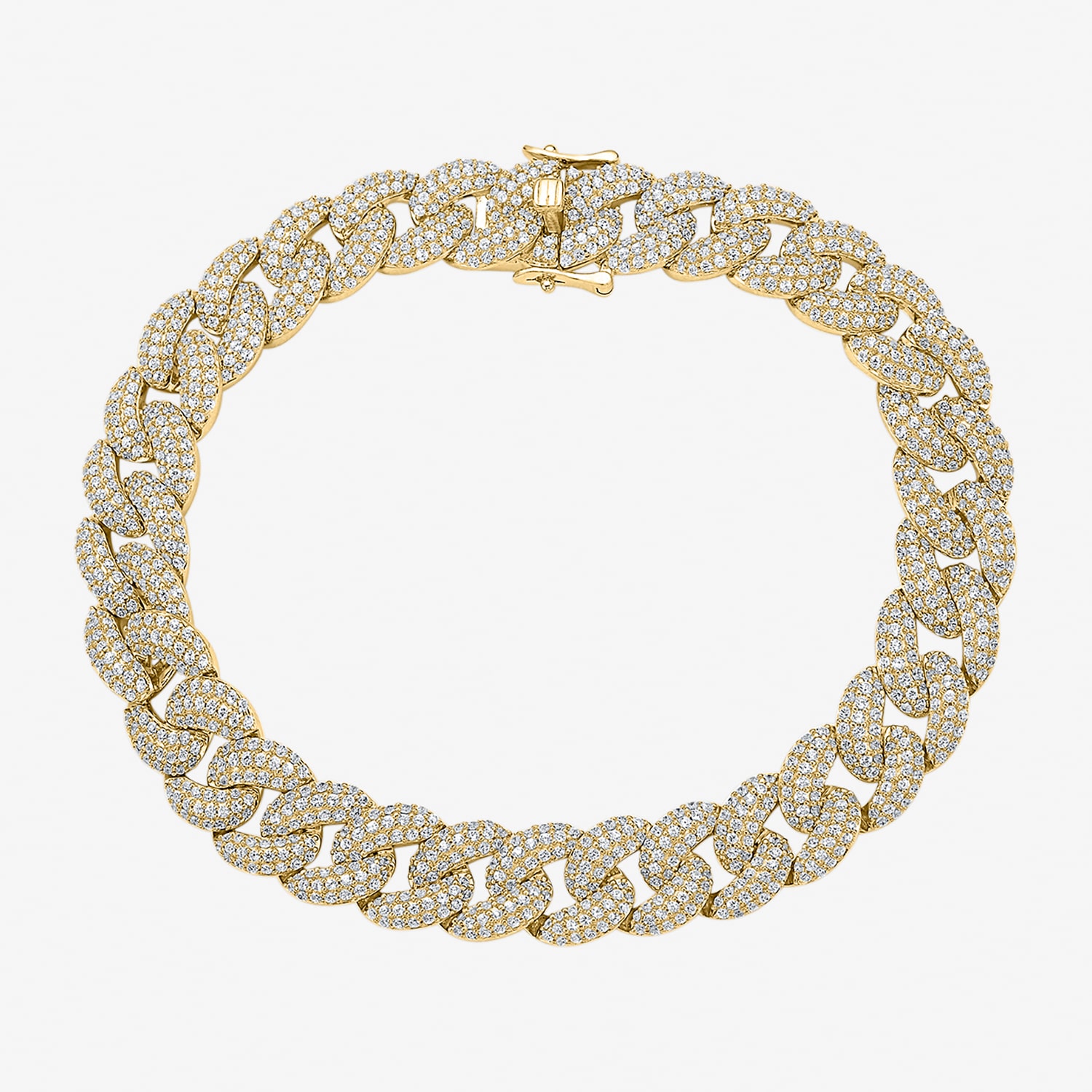Mens 10K Gold 8 1/2 Inch Semisolid Curb Chain Bracelet