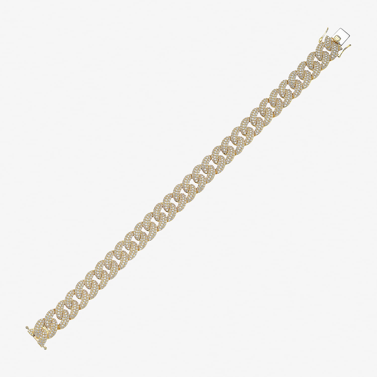 Mens 10K Gold 8 1/2 Inch Semisolid Curb Chain Bracelet