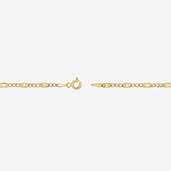 Womens 14K Gold 7.5 Inch Semisolid Figaro Chain Bracelet