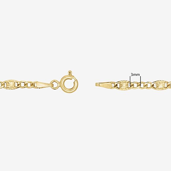 Womens 14K Gold 7.5 Inch Semisolid Figaro Chain Bracelet