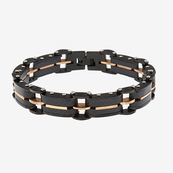Mens Stainless Steel 8 1/2 Inch Link Bracelet