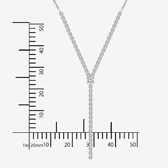 Diamonart Womens White Cubic Zirconia Sterling Silver 17 Inch Y Necklace