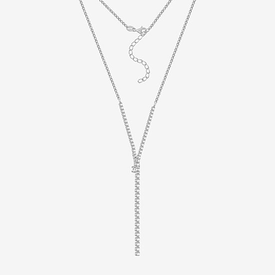 Diamonart Womens White Cubic Zirconia Sterling Silver 17 Inch Y Necklace
