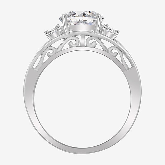 Diamonart Womens Cubic Zirconia Sterling Silver Bridal Set