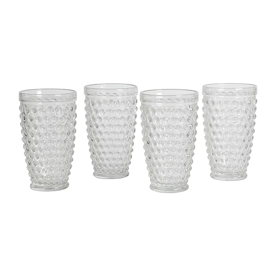 Martha Stewart Chauncey Hobnail 4-pc. Glass Tumbler Set
