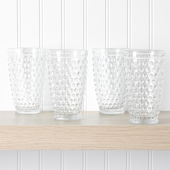 Martha Stewart Chauncey Hobnail 4-pc. Glass Tumbler Set