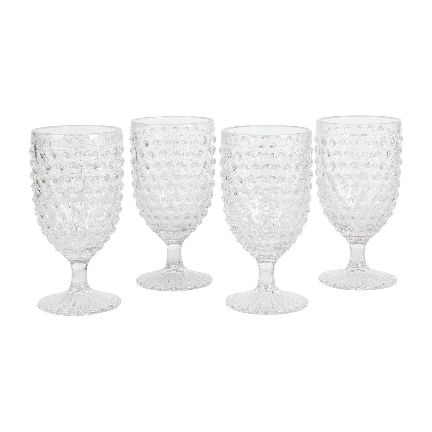 Martha Stewart Chauncey  Hobnail 4-pc. Glass Goblet Set