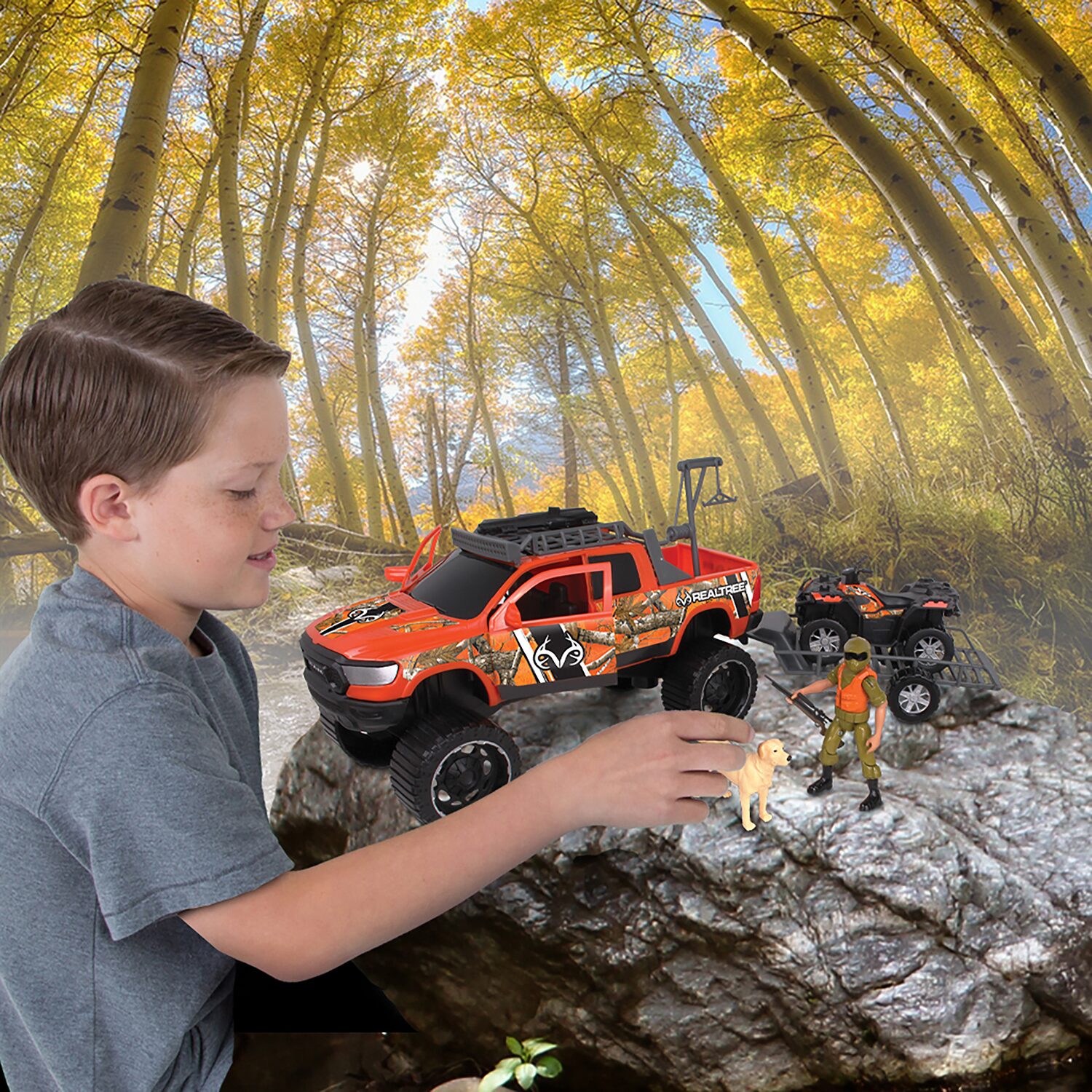 Realtree Hunting Playset Ram 1500 With Dog 10-pc. Toy Playset