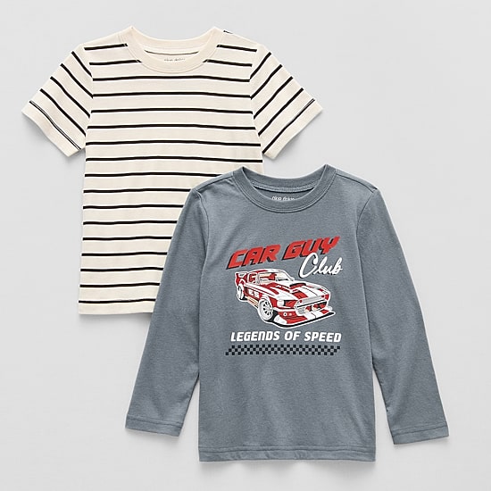 Okie Dokie Toddler & Little Boys Crew Neck Short Sleeve Regular Fit 2-pc. Graphic T-Shirt