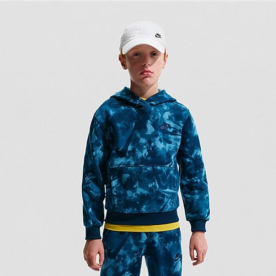 Nike Club Big Kid Unisex Long Sleeve Fleece Active Hoodie
