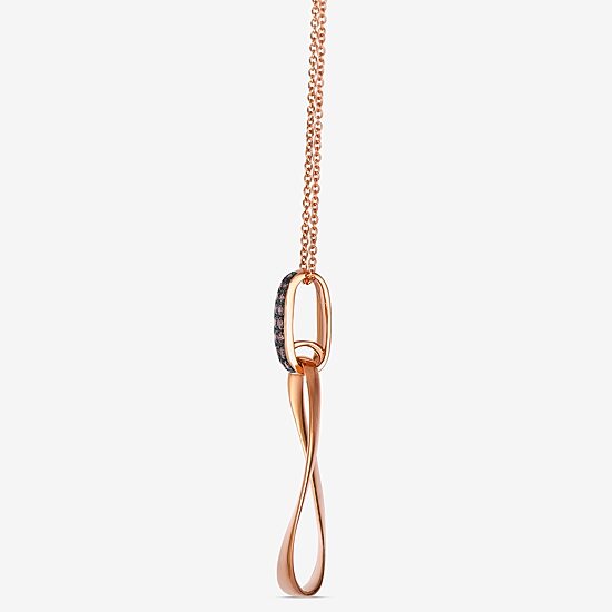 Levian Corp Le Vian Womens 1/6 CT. T.W. Natural Champagne Diamond 14K Gold Oval Pendant Necklace
