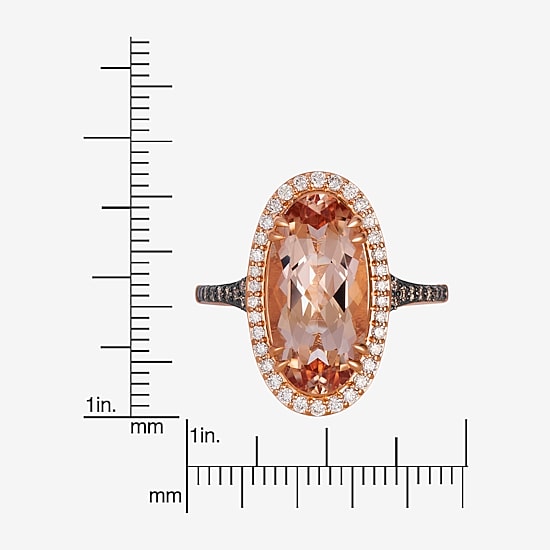 Le Vian® Ring featuring 3 7/8 cts. Peach Morganite™, 1/4 cts. Nude Diamonds™, 1/8 cts. Chocolate Diamonds® set in 14K Strawberry Gold®