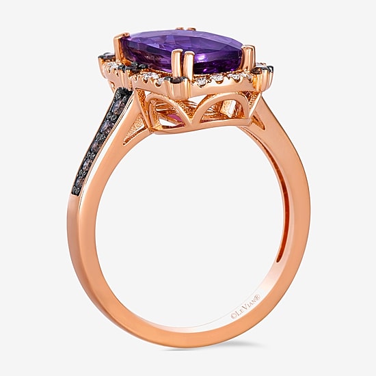 Le Vian ® Ring featuring 2 7/8 cts. Grape Amethyst™, 1/4 cts. Chocolate Diamonds®, 1/6 cts. Nude Diamonds™ set in 14K Strawberry Gold®