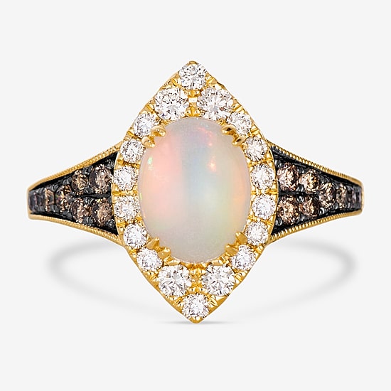 Le Vian® Ring featuring 1 cts. Neopolitan Opal™, 3/8 cts. Nude Diamonds™, 1/3 cts. Chocolate Diamonds® set in 14K Honey Gold™