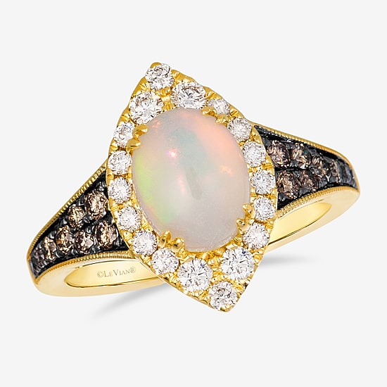 Le Vian® Ring featuring 1 cts. Neopolitan Opal™, 3/8 cts. Nude Diamonds™, 1/3 cts. Chocolate Diamonds® set in 14K Honey Gold™