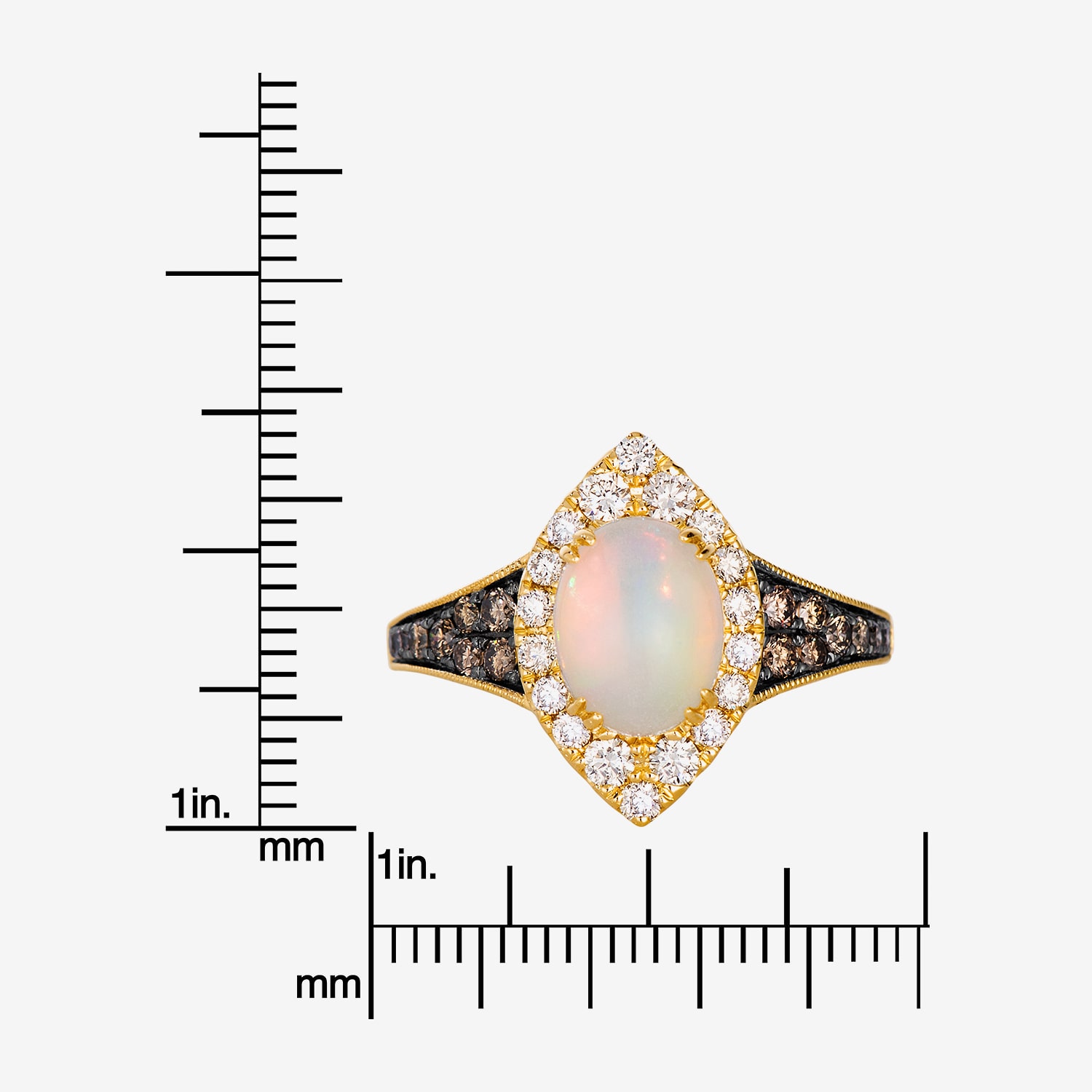 Le Vian® Ring featuring 1 cts. Neopolitan Opal™, 3/8 Nude Diamonds™, 1/3 Chocolate Diamonds® set 14K Honey Gold™