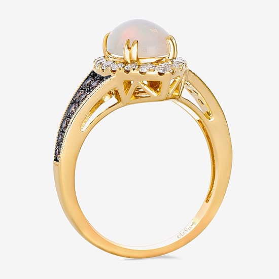 Le Vian® Ring featuring 1 cts. Neopolitan Opal™, 3/8 cts. Nude Diamonds™, 1/3 cts. Chocolate Diamonds® set in 14K Honey Gold™