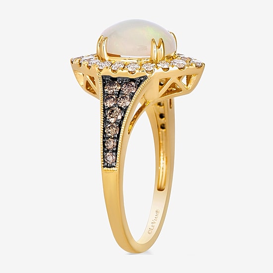 Le Vian® Ring featuring 1 cts. Neopolitan Opal™, 3/8 cts. Nude Diamonds™, 1/3 cts. Chocolate Diamonds® set in 14K Honey Gold™
