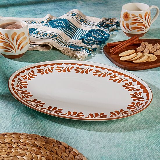 Jenny Martinez 16"X12" Oval Stoneware Serving Platter