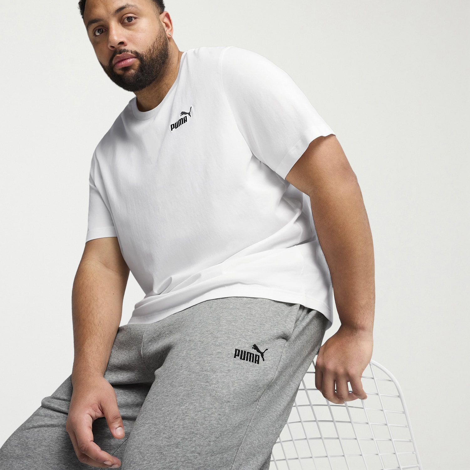 PUMA Essential Mens Drawstring Waist Tapered Regular Fit Fleece Sweatpant
