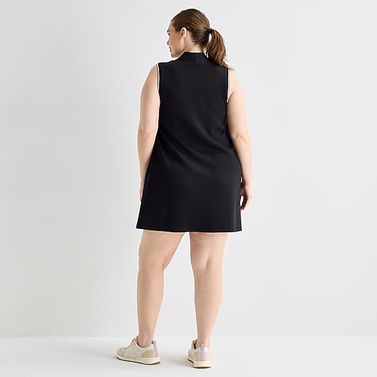 Stylus Womens Plus V Neck Sleeveless A-Line Dress