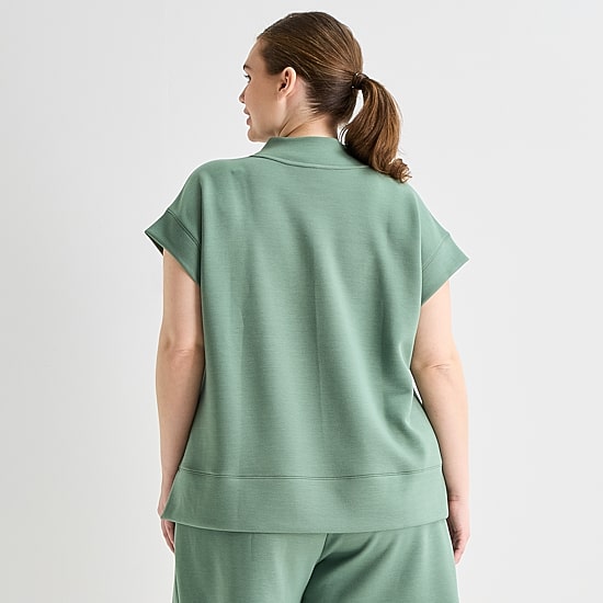 Stylus Womens Plus Crew Neck Short Sleeve T-Shirt